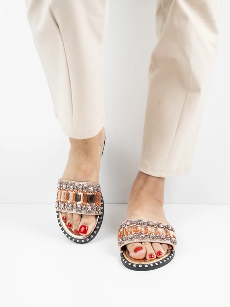 Modne klapki damskie Sparky w kolorze Rose Gold