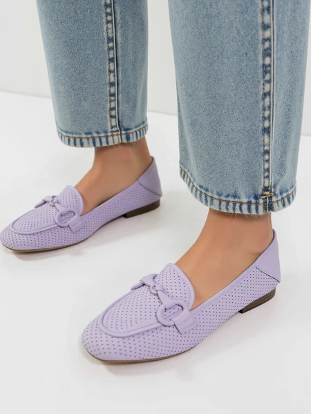Damskie Loafersy LIVIA PURPLE – Pastelowa Lekkość i Ażurowy Styl