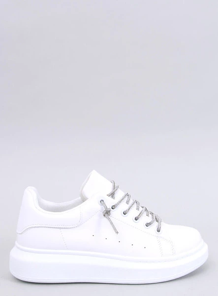 Sneakersy z kryształkowymi sznurówkami SERIES WHITE/SILVER