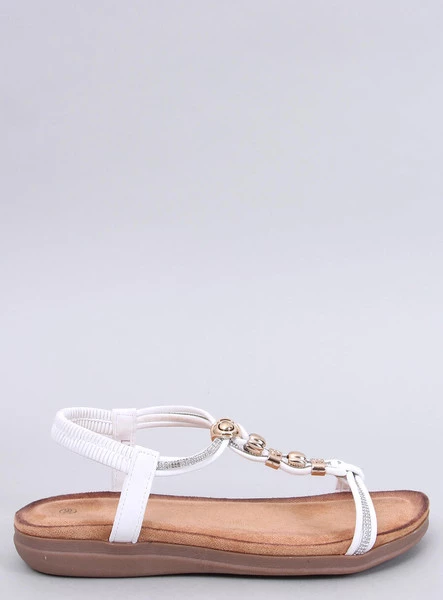 Sandałki zdobione cyrkoniami ISABEY WHITE