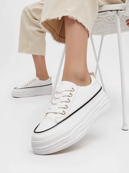 Damskie Sneakersy PLATFORMIA – White