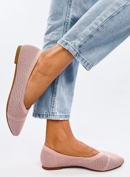 Baleriny ażurowe migdałowe SOTTY PINK