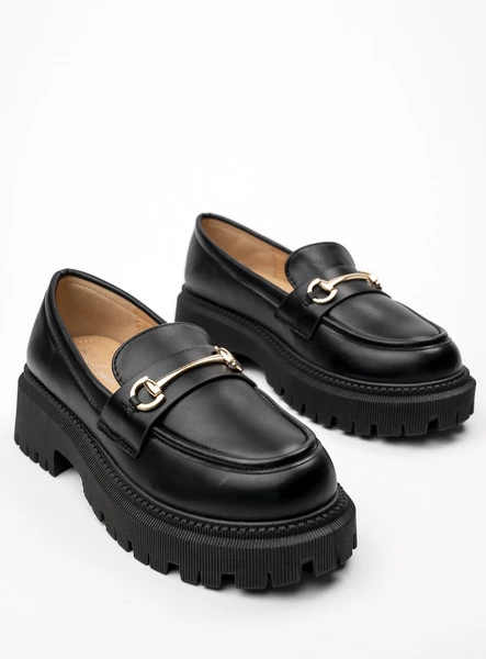 Damskie Mokasyny CARLA BLACK – Klasyczna Elegancja z Wyrazistym Detalem