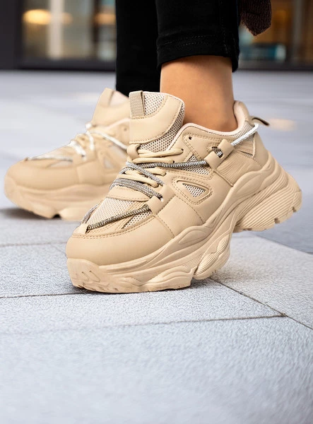 Sneakersy damskie na platformie LANCASIS KHAKI