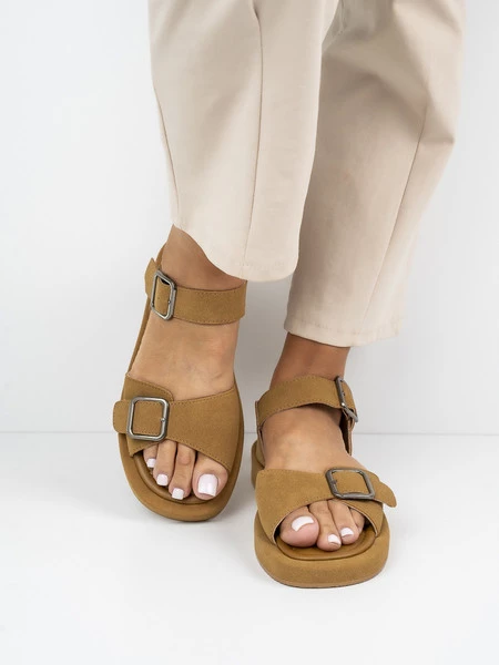 Buty damskie eleganckie w kolorze Camel