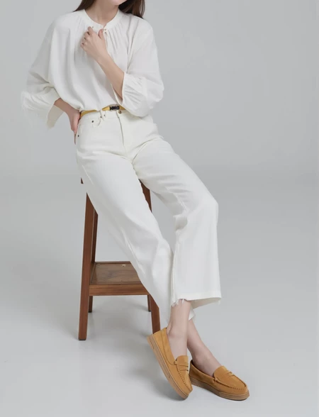 Damskie Mokasyny – Camel, Zamszowe Martina CAMEL