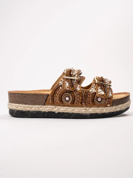 Sandały Etno Dekor Camel