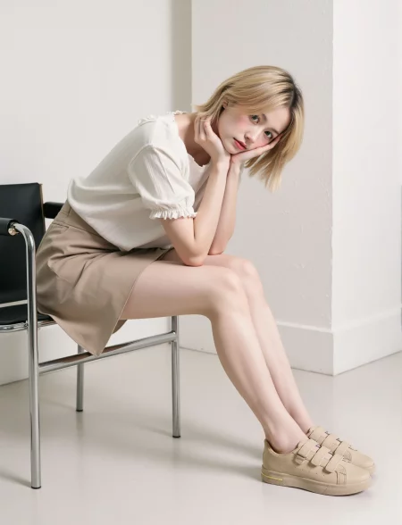 Damskie Sneakersy AZURA BEIGE – Wygodne Buty na Rzepy