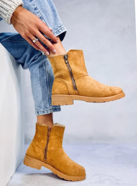 Botki płaskie KALLEN CAMEL