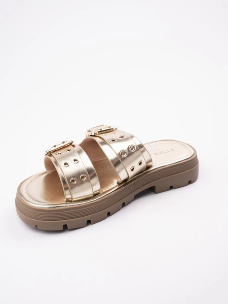 Czółenka damskie eleganckie w kolorze Gold