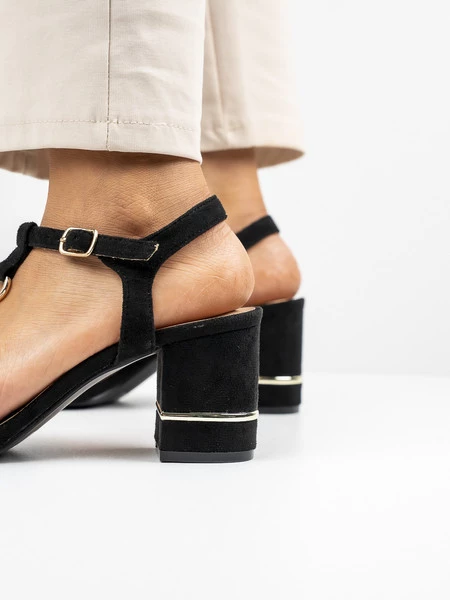 Sandały damskie na obcasie w kolorze Black ROI