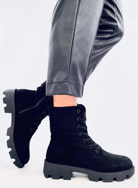 Botki workery zamszowe PANSY BLACK