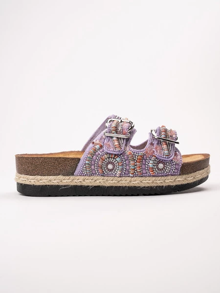 Klapki Perła Etno PURPLE