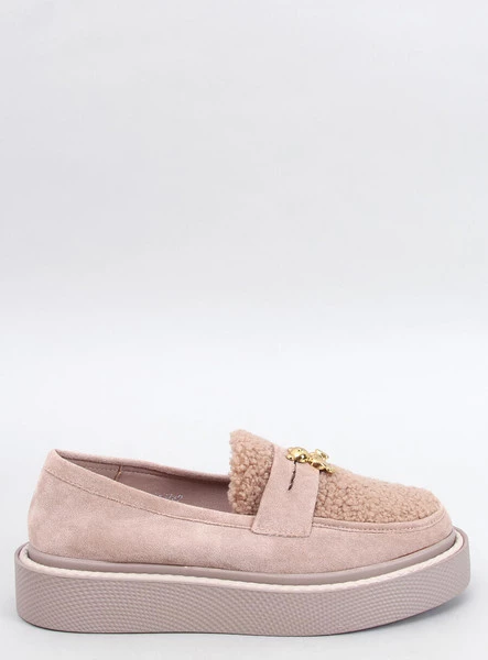 Mokasyny na platformie z barankiem ANISHA KHAKI