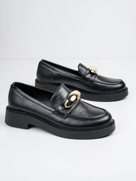 Mokasyny damskie eleganckie z ozdobnym detalem w kolorze Black