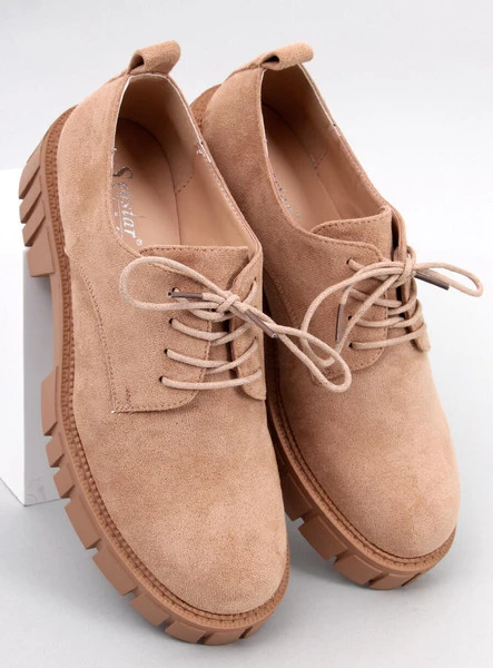 Mokasyny na platformie zamszowe AMPARO KHAKI