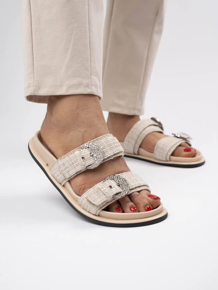 Sneakersy damskie eleganckie w kolorze Beige