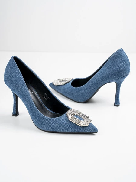 Modne czółenka damskie w kolorze Jeans