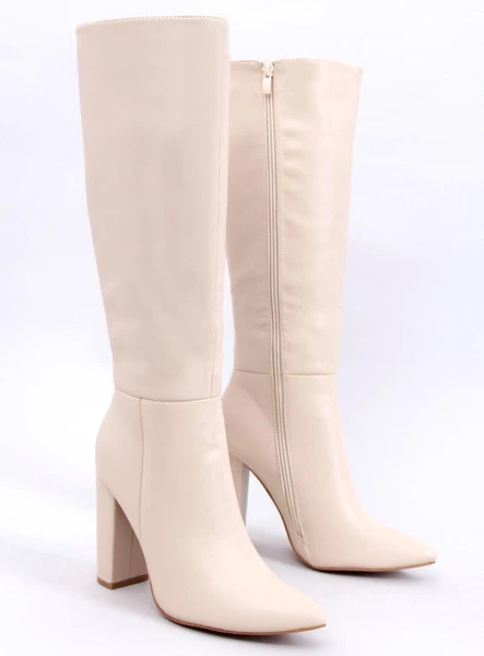 Kozaki na obcasie klasyczne TIFFANY BEIGE