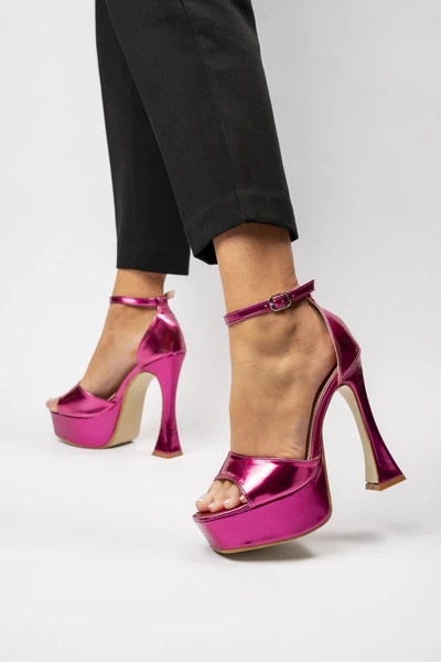 Damskie Sandały GLAM TOWER - Fushia