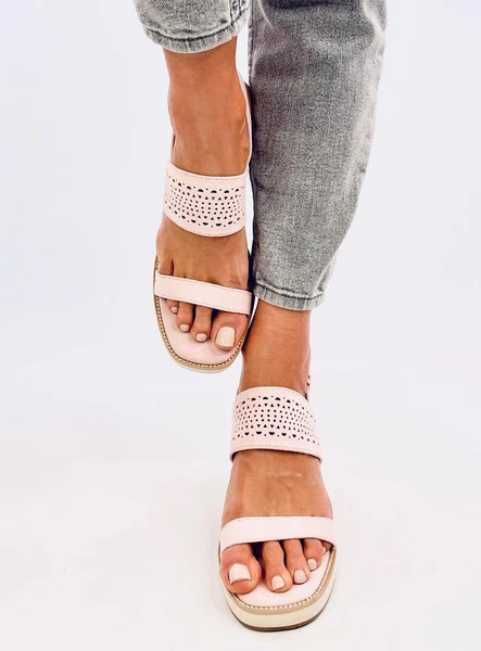 Sandałki espadryle na koturnie DEBEVE PINK