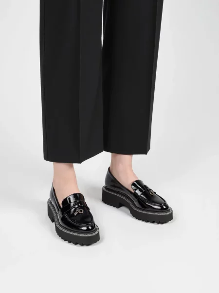 Damskie Lakierowane Mokasyny NOXIA BLACK