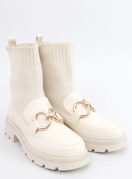 Botki skarpetkowa cholewka TONE BEIGE