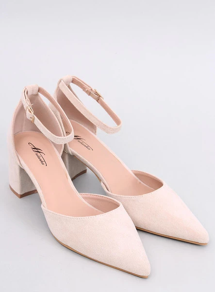 Czółenka zapinane na kostkę HARROI BEIGE