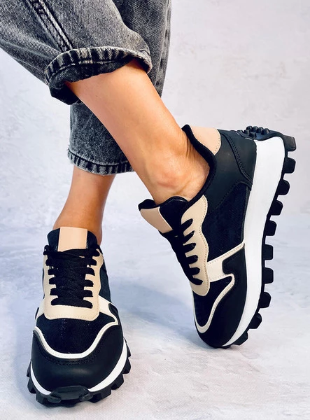Sneakersy na wysokiej podeszwie BOIS BLACK