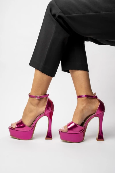 Damskie Sandały GLAM TOWER - Fushia