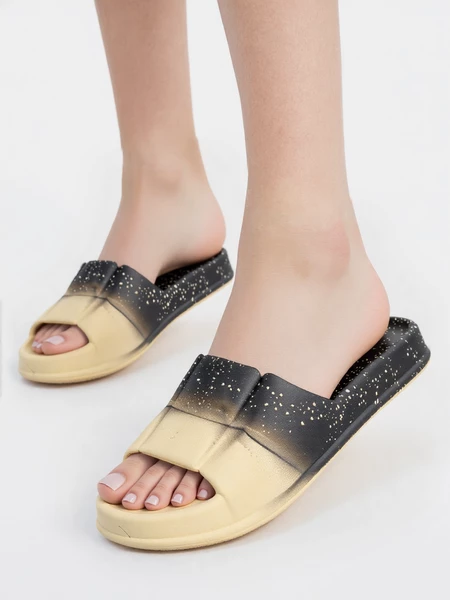 Damskie Klapki ESTRELLA BLACK-BEIGE