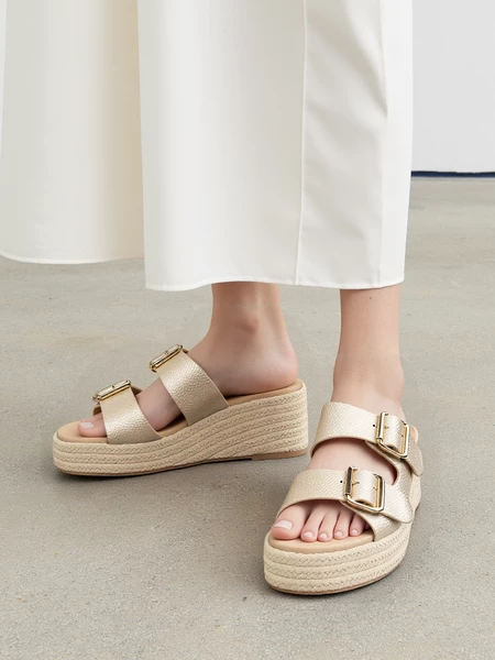 Damskie Klapki Esprita Gold