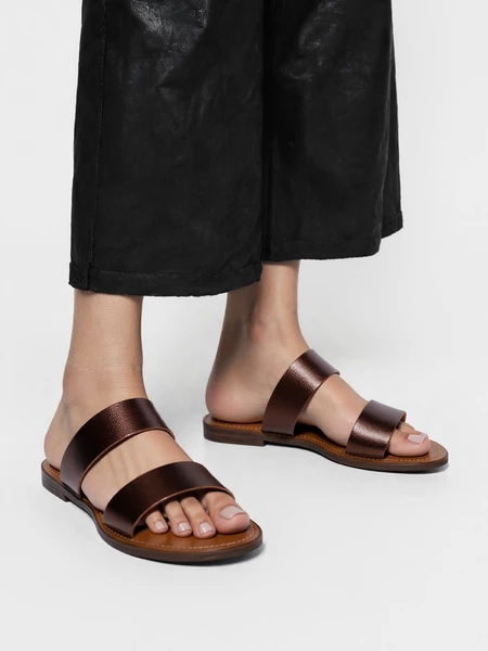 Botki damskie eleganckie w kolorze Bronze