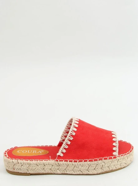 Klapki damskie espadryle LEVEN RED