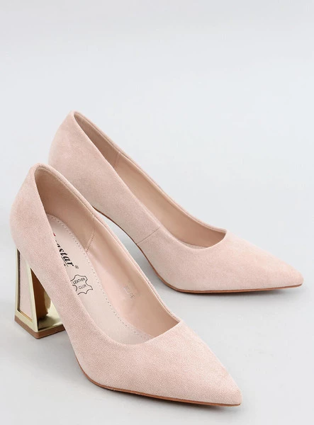 Czółenka na geometrycznym obcasie CONSTIE BEIGE