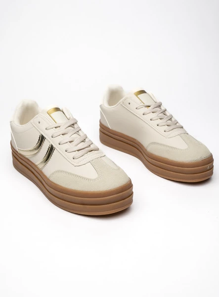 Damskie Sneakersy LUMI Beige/Lt.Gold