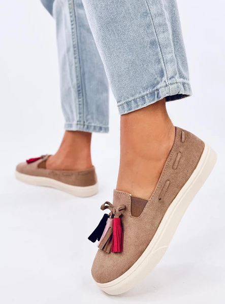 Trampki z frędzlami SALMA KHAKI