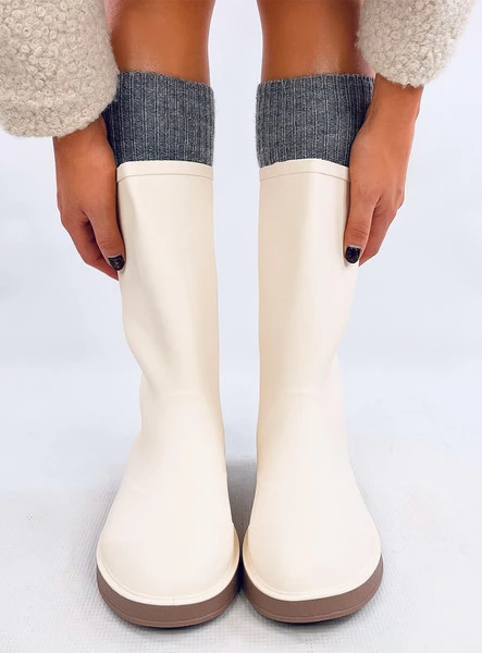 Kalosze matowe damskie MENESS WHITE