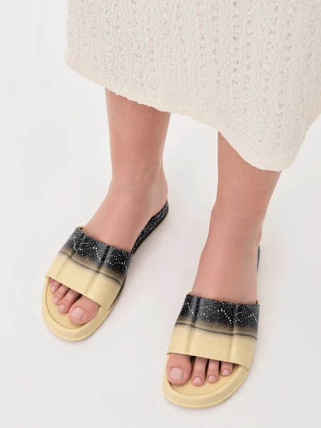 Damskie Klapki ESTRELLA BLACK-BEIGE