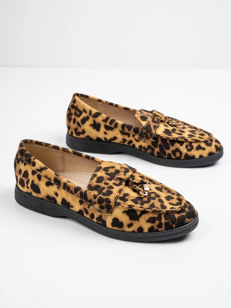 Modne mokasyny damskie w kolorze Leopard