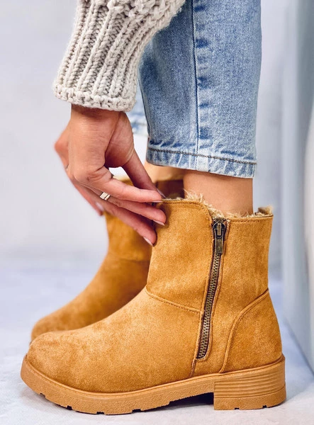 Botki płaskie KALLEN CAMEL