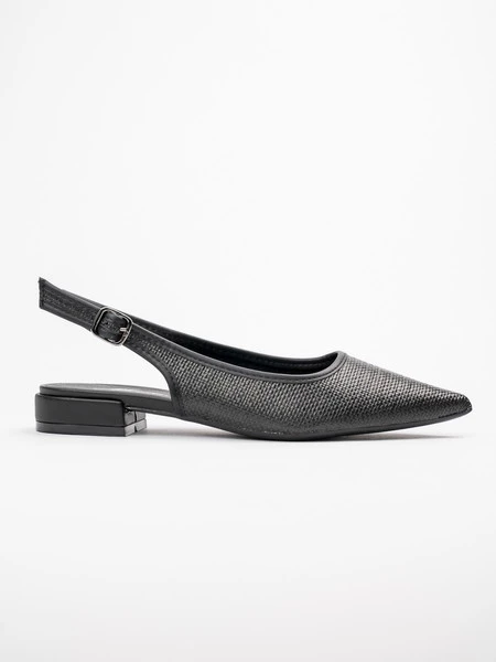 Damskie czarne sandały ze spiczastym noskiem LARA BLACK