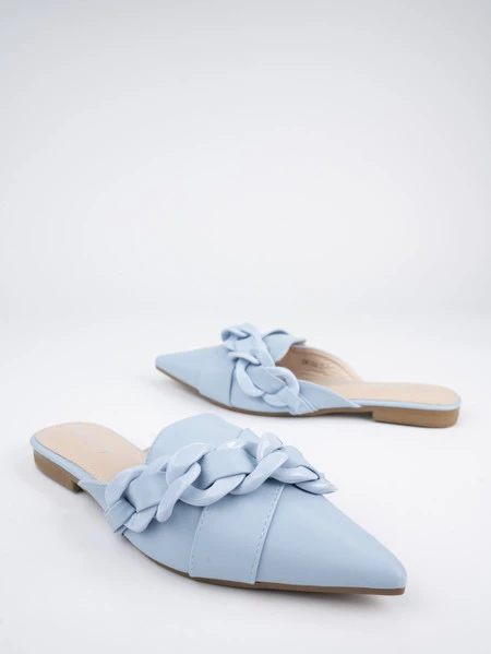 Klapki Elegancka Kokarda Niebieskie