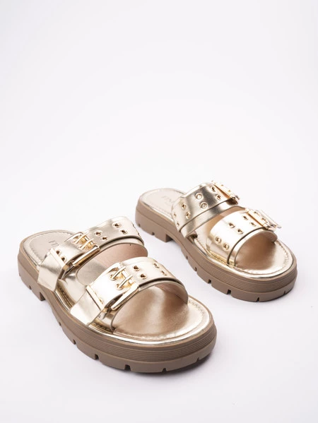 Czółenka damskie eleganckie w kolorze Gold