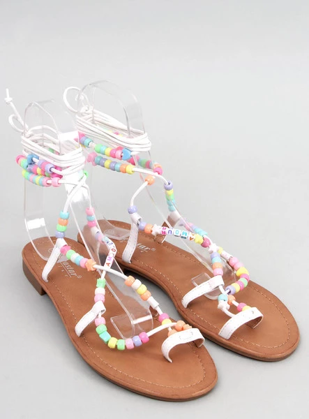 Rzymianki z koralikami MEGH WHITE