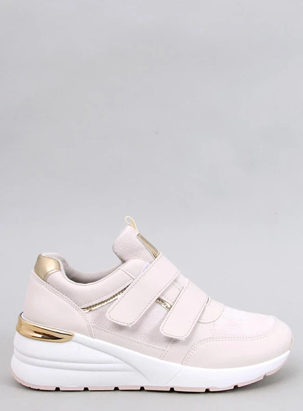 Sneakersy na koturnie z rzepami MOULTON BEIGE