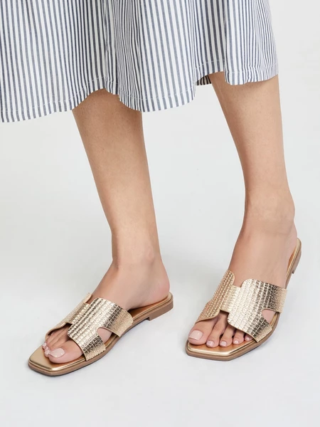 Damskie Klapki Gold