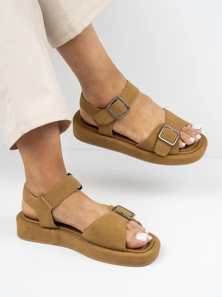 Buty damskie eleganckie w kolorze Camel