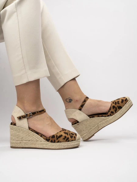 Damskie Espadryle na Koturnie WILD ELEGANCE LEOPARD