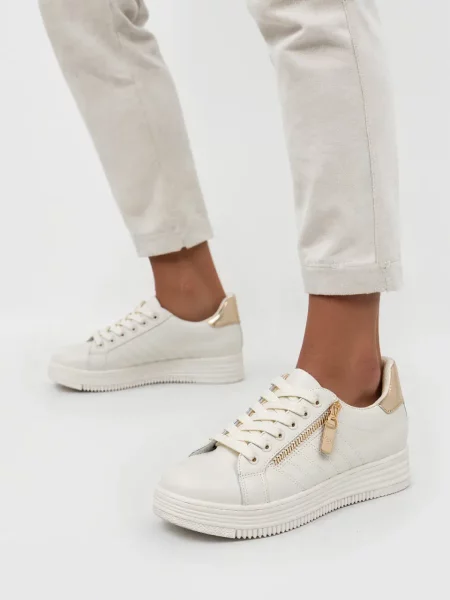 Damskie Sneakersy SAVONA BEIGE – Stylowe Buty na Platformie